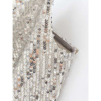 shiny sequin cropped tank top