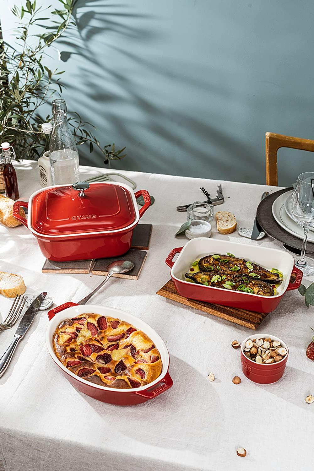 STAUB Ceramics Baking Dish Set, 5 pc, Cherry