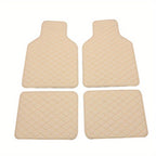 Upgrade Your Car With 4pcs Universal Waterproof Leather Car Floor Mats - Front &amp; Rear Full Set!