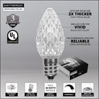 OptiCore 49 ft. 50-Light LED Red and Green Faceted C7 String Light Set