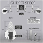OptiCore 49 ft. 50-Light LED Red and Green Faceted C7 String Light Set