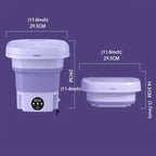 Portable Foldable Mini Washing Machine 8L High Capacity With 3 Modes Deep Cleaning Half Automatic Washt Soft Spin Dry For RV Travel, Camping