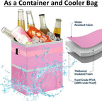 ELONGRIVER Car Trash Can Bin for Car Back Seat Leak Proof, Cute Car Trash Bag Hanging, Vehicle Trash Can for SUV Truck Van, Automotive Car Garbage Cans Front Seat Pink