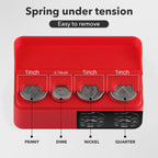 SINGARO Coin Holder for Car, Universal Car Coin Change Organizer, Car Coin Holder Compatible with Coins of Different Sizes, Car Interior Accessories, Suitable for Most Cars, Trucks(Red)