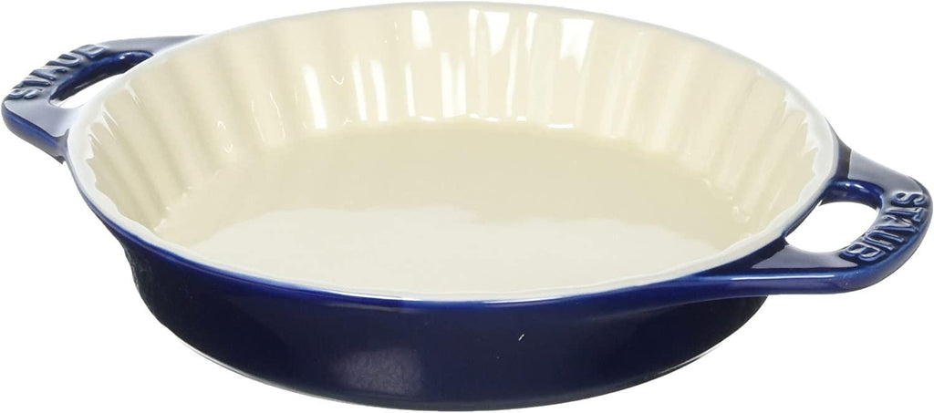 STAUB Ceramics Bakeware-Pie-Pans Dish, 9", 9-inch, Dark Blue