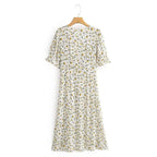 vintage white petal midi dress