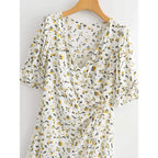 vintage white petal midi dress