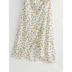 vintage white petal midi dress