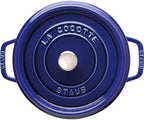 Staub Cast Iron 7-qt Round Cocotte - Dark Blue, Made in France