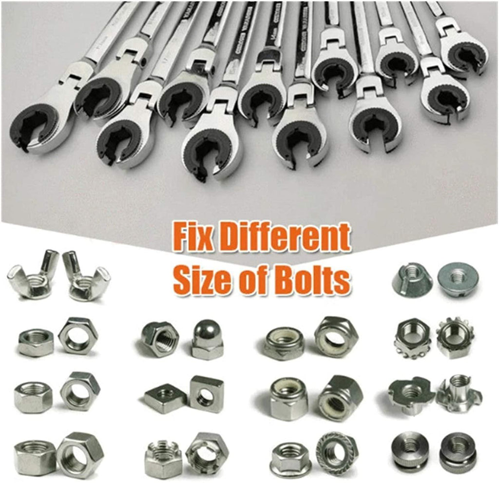 Without Husky Tool Set Socket Wrench Tubing Ratchet Wrench Moving Head Ratchet Wrench Tools for Car Vehicle Auto Replacement Parts Hand Tool Manual Car (Color : Flexible Head 12 pcs)