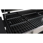Grill Porcelain-Enameled Cast Iron Cart Style in Black and  Steel