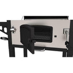 Grill Porcelain-Enameled Cast Iron Cart Style in Black and  Steel