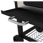 Grill Porcelain-Enameled Cast Iron Cart Style in Black and  Steel
