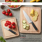 KitchenAid Classic Wood Cutting Board Set, Set of 2, Natural