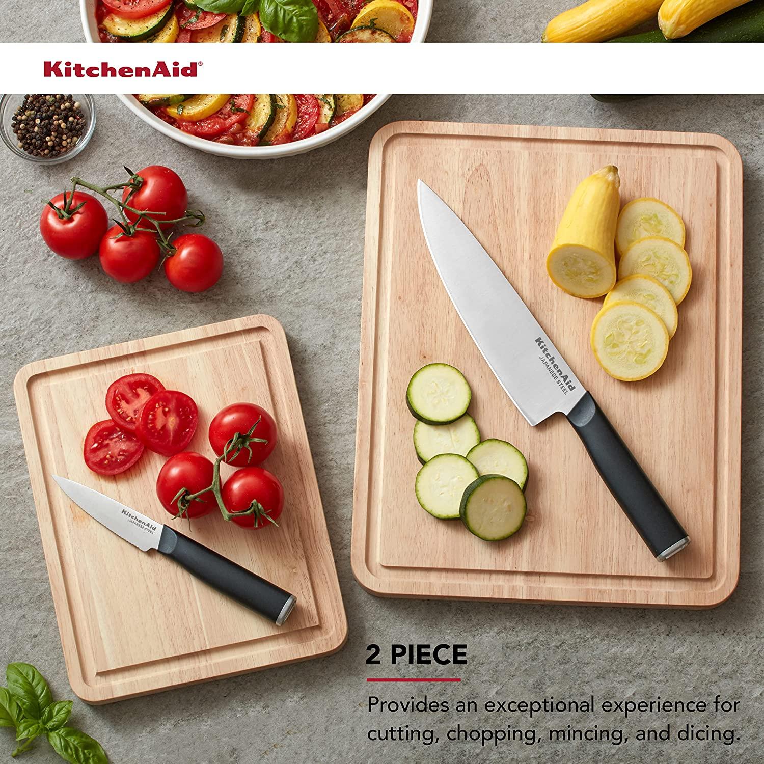 KitchenAid Classic Wood Cutting Board Set, Set of 2, Natural