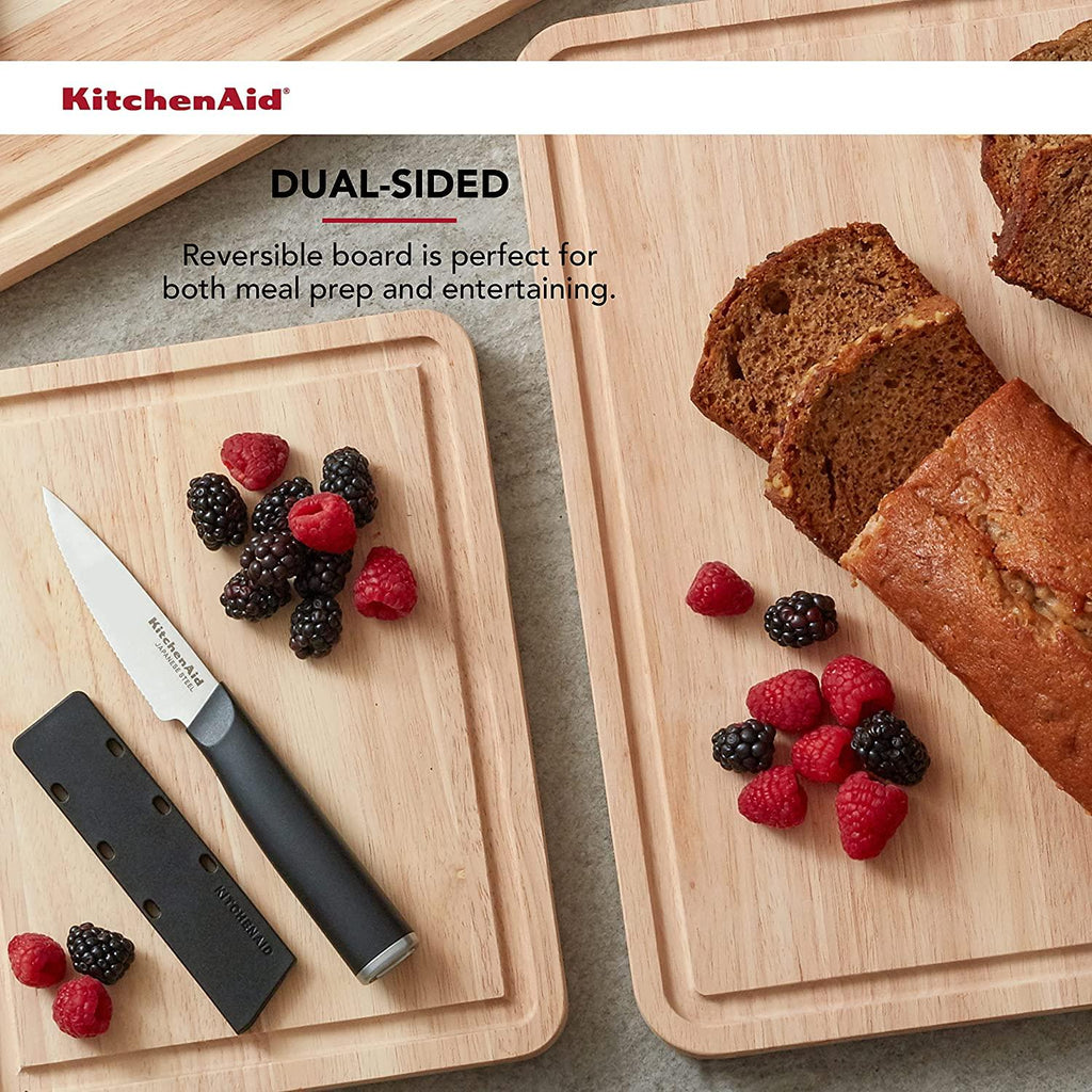 KitchenAid Classic Wood Cutting Board Set, Set of 2, Natural