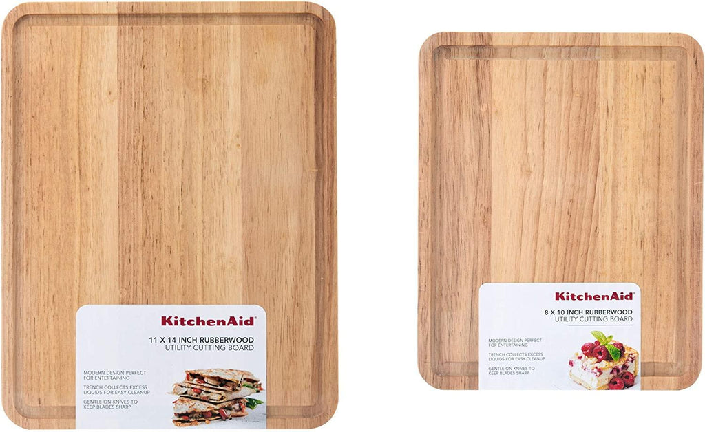 KitchenAid Classic Wood Cutting Board Set, Set of 2, Natural
