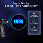 120W Portable Air Compressor Pump - Digital Tire Inflator For Cars, Bicycles &amp; Balls