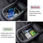 JDMCAR Center Console Tray Organizer Compatible with Toyota RAV4 Accessories 2023 2023 2023 2023 2023 and 2021-2023 RAV4 Prime, Armrest Insert Container ABS Material Secondary Storage Box