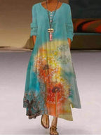 Variety Of Multi-Color Printing Irregular Dress