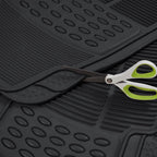BDK Original ProLiner 2 Piece Front Heavy Duty Front &amp; Rear Rubber Floor Mats for Car SUV Van &amp; Truck, Black - All Weather Floor Protection Fits Most Vehicles