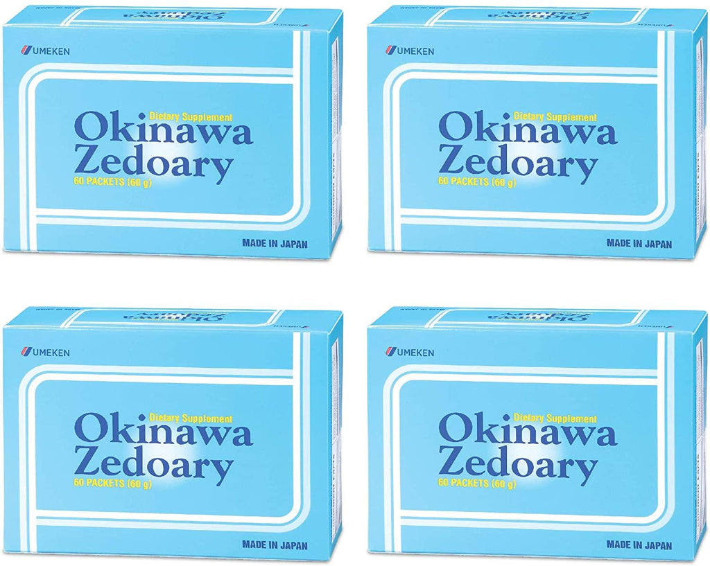 Umeken Okinawa Zedoary Purple and White Turmeric with Fermented Cabbage Extract, 1 Month Supply, 60 Packets, Pack of 4