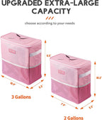 HOTOR Car Trash Can, 3-Gallon Ultra-Large Car Garbage Can, 100% Leakproof &amp; Waterproof Trash Can for Car, Multipurpose Car Trash Bin with Adjustable Straps, Magnetic Buckles, Mesh Pockets (Pink)