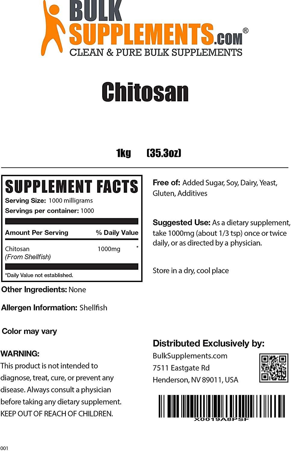 BulkSupplements.com Chitosan Powder - Carb Blocker - Kidney Support - Cholesterol Supplements - Kidney Support Supplement (5 Kilograms - 11 lbs)