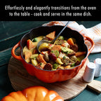 STAUB Cast Iron 3.5 Qt Pumpkin Dutch Oven, Cocotte, Burnt Orange, Made in France