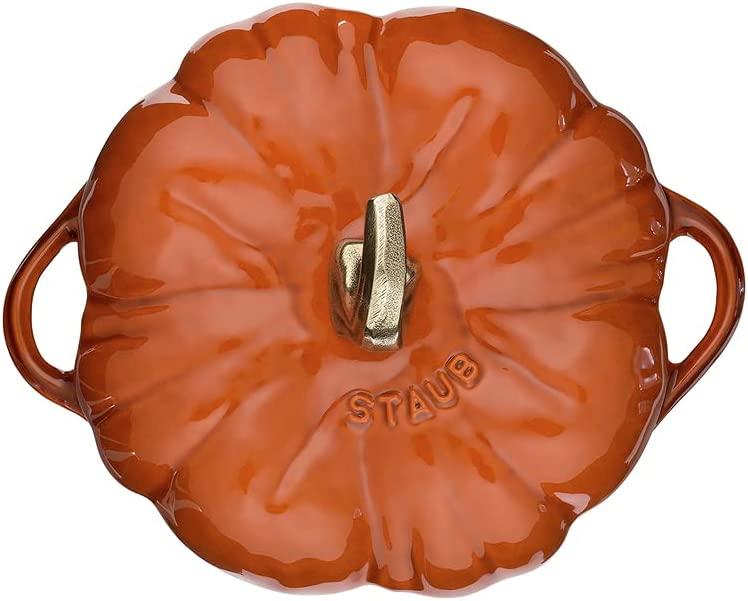 STAUB Cast Iron 3.5 Qt Pumpkin Dutch Oven, Cocotte, Burnt Orange, Made in France