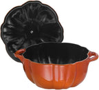 STAUB Cast Iron 3.5 Qt Pumpkin Dutch Oven, Cocotte, Burnt Orange, Made in France