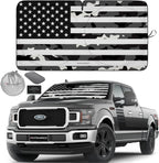Autoamerics 1-Piece Windshield Sun Shade B&amp;W Camo American Flag USA  - Foldable Car Front Window Sunshade for Most Sedans SUV Truck - Blocks Max UV Rays and Keeps Your Vehicle Cool - X-Large