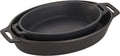 STAUB Ceramics Oval Baking Dish Set, 2-piece, Matte Black
