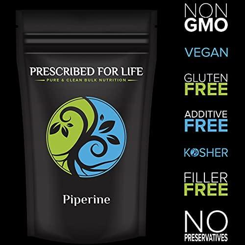 Prescribed for Life Piperine Powder | 95% Black Pepper Extract Powder | Boosts Nutrient Absorption | Gluten Free, Vegan, Non GMO | Natural Antioxidant (2 kg)