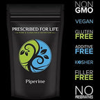 Prescribed for Life Piperine Powder | 95% Black Pepper Extract Powder | Boosts Nutrient Absorption | Gluten Free, Vegan, Non GMO | Natural Antioxidant (2 kg)