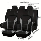 Upgrade Your Car with 9pcs Set of Universal Seat Covers: Airbag Safe, Five Seats, Black, Gray, Pink, Blue &amp; Red!