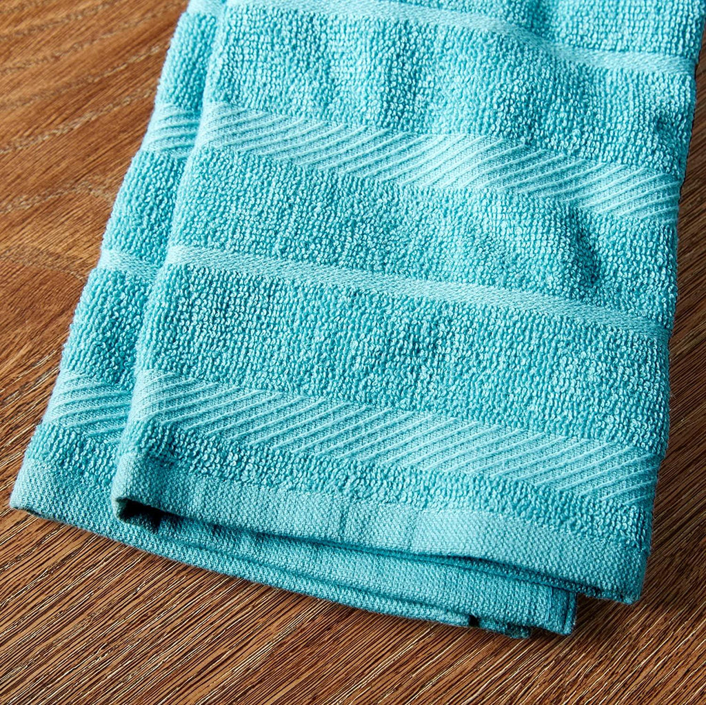 KitchenAid Albany Kitchen Towel Set, Set of 4, Aqua 4 Count