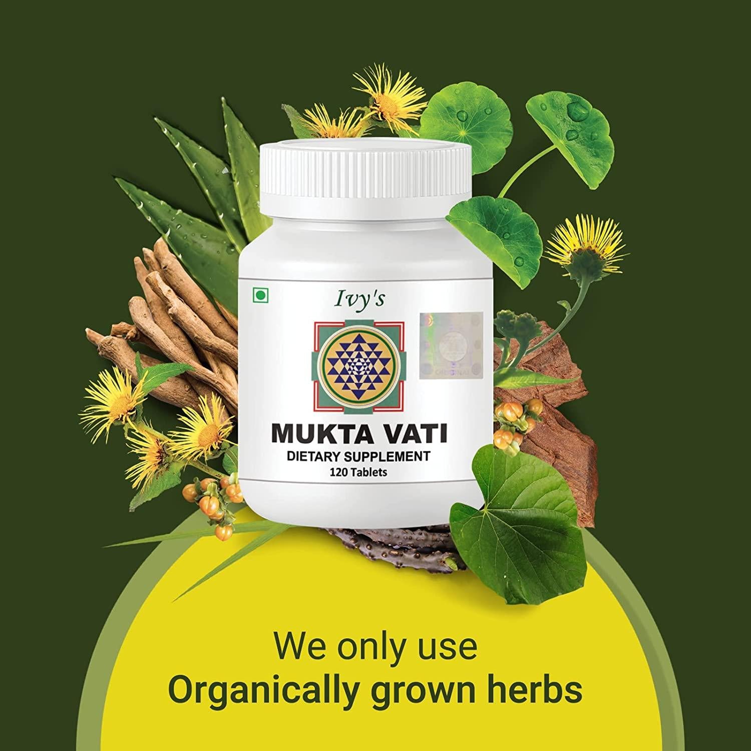 Ivy's Mukta Vati 120 Herbal Tablet, 10 Packs of 120Tabs Each