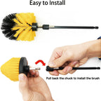 5/8/22pcs, Drill Brush Attachment Set, 7 Pack 1/4in Power Scrubber Brush + Extend Long Attachment, Brush Drill Attachment, Power Cleaning Scrub Brush For Bathroom, Tub, Tile, Corner, Floor
