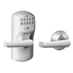 Plymouth Satin Chrome Electronic Door Lock with Elan Door Lever