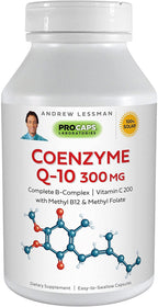 Andrew Lessman Coenzyme Q-10 300 mg 240 Capsules – Essential for Energy Production and Optimum Key Organ Function, Anti-Oxidant Support, Depleted by Aging, Plus B-Complex. Easy to Swallow Capsules