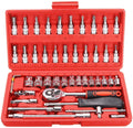Peixiang Sturdy Wrench 46Pcs 1/4inch Car Repair Socket Tools Set Spanner Ratchet Wrench Kit Hand Tools Repair Tools Safety