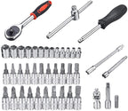 Peixiang Sturdy Repair Wrench 46Pcs 1/4inch Car Repair Socket Tools Set Spanner Ratchet Wrench Kit Hand Tools Safety