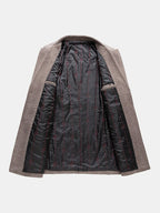 mens business woolen single-breasted thick suit collar casual overcoat