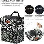 Vankor Car Trash Can for Car Cute Bag Bin Hanging Waterproof Automotive Car Garbage Cans Leak Proof Vehicle Trash Can Cow Print