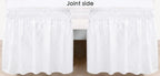 BiscaynWrap Around Bed Skirts for Queen Beds 15" Drop, White Adjustable Elastic Dust Ruffles Easy Fit Wrinkle &amp; Fade Resistant Silky Luxurious Fabric Machine Washable