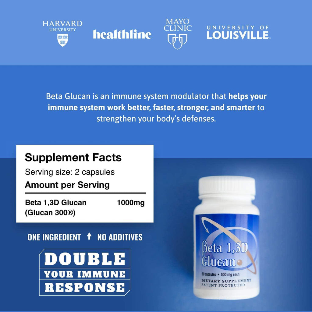 Transfer Point Beta 1,3D Glucan 500mg - 85% Minimum Glucan Content; for Healthy Immune System (60 Caps - 3 Pack)