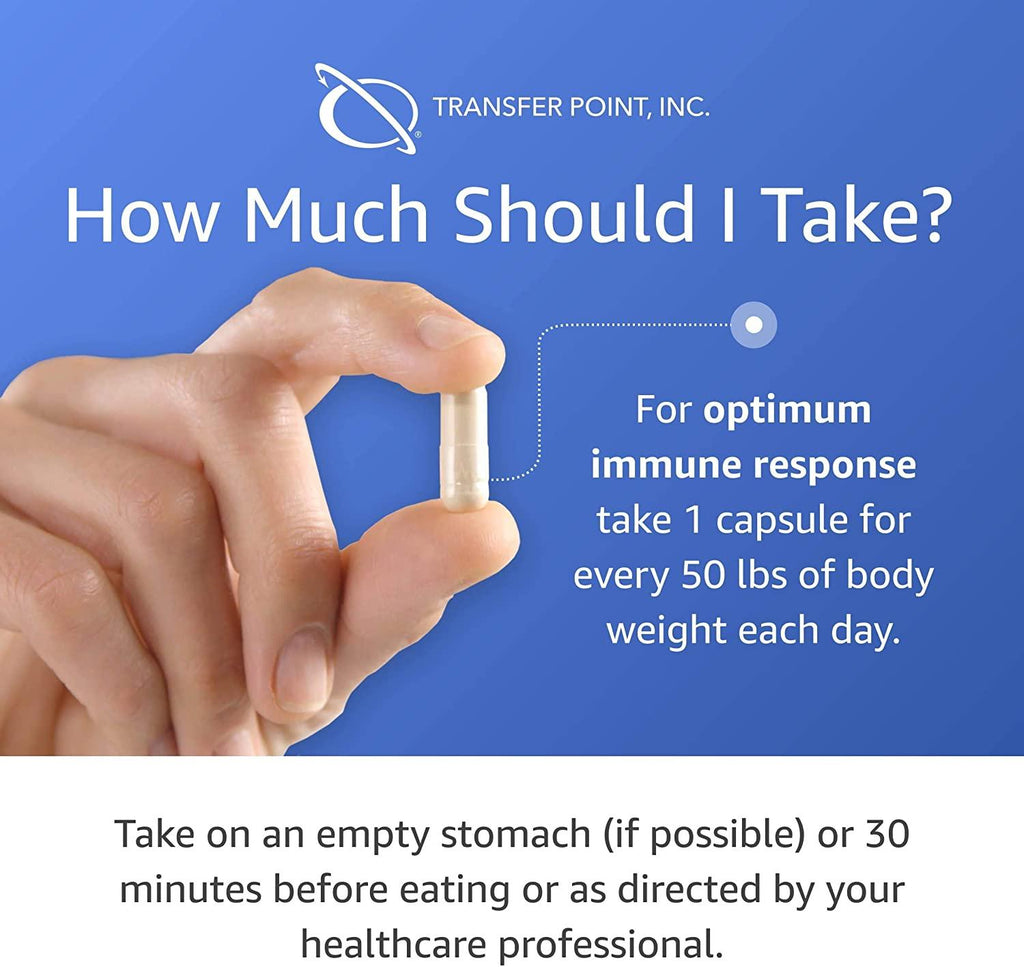 Transfer Point Beta 1,3D Glucan 500mg - 85% Minimum Glucan Content; for Healthy Immune System (60 Caps - 3 Pack)