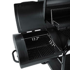 Charcoal Grill Barrel BBQ Smoker Combo Heavy Duty Steel Outdoor Party 1189 sq in