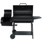Charcoal Grill Barrel BBQ Smoker Combo Heavy Duty Steel Outdoor Party 1189 sq in